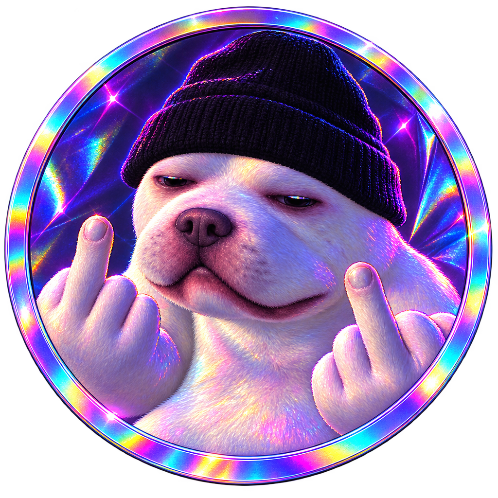 Circular holographic profile seal of Underground Dog